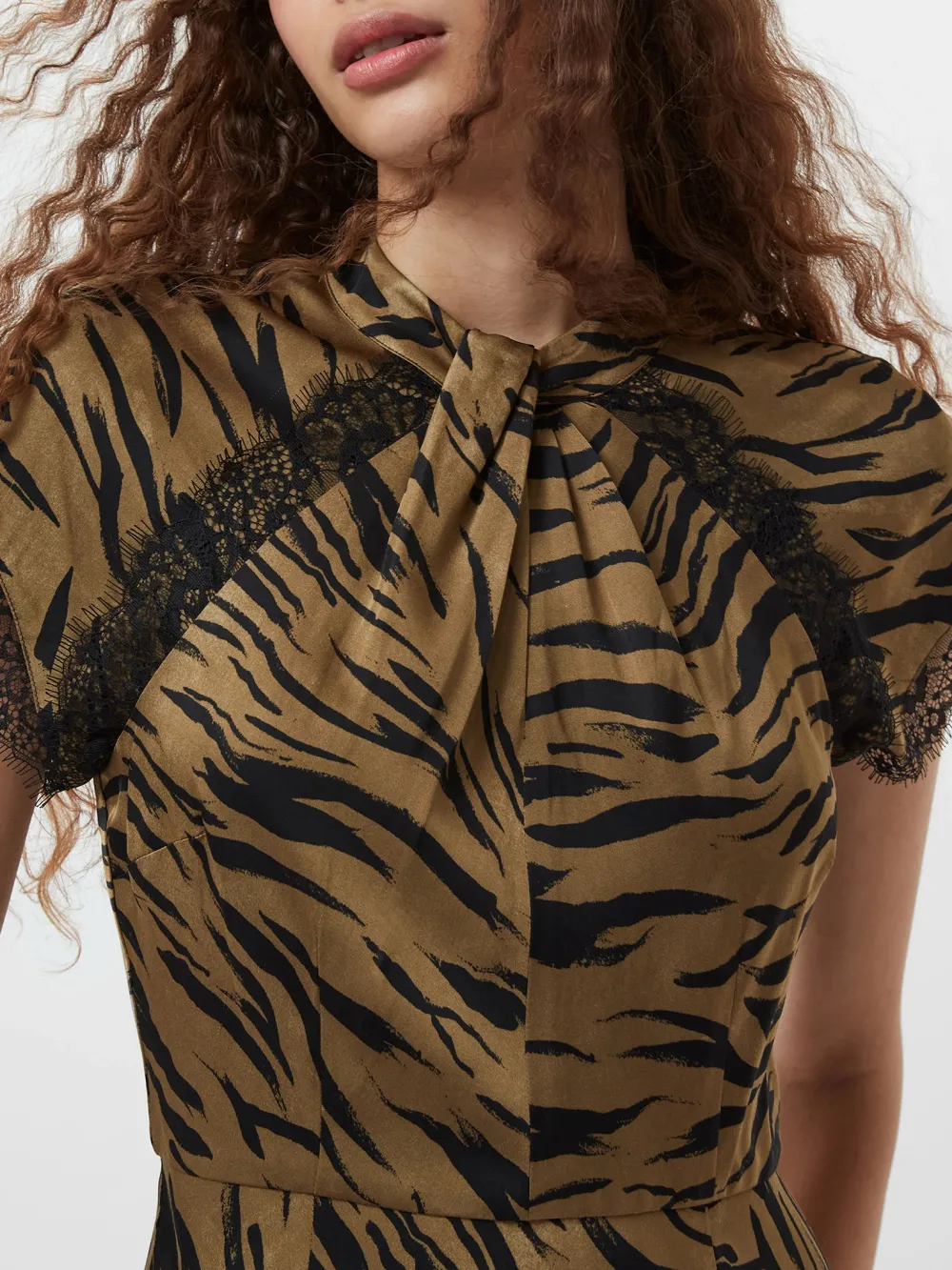 Eco-Friendly Satin Elegant Leopard Print Dress