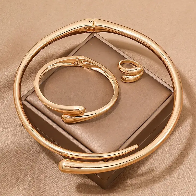 Geometric Metal Jewelry Set