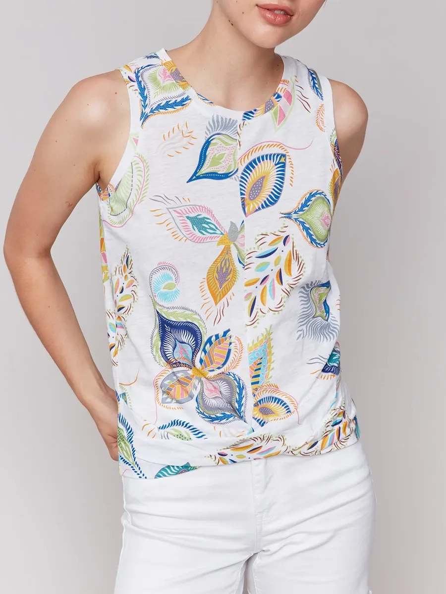 Versatile Abstract Print Playful Light Vest For Women