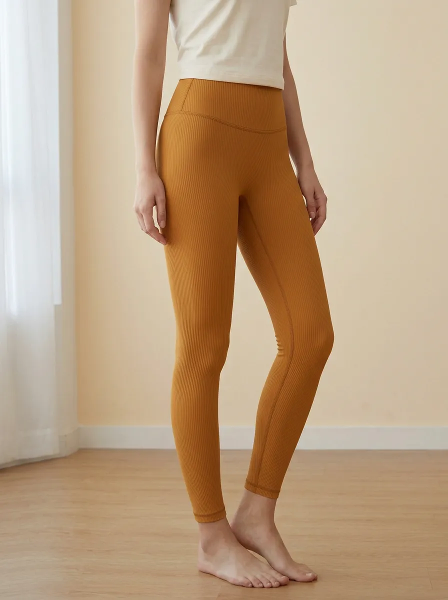 Women's Ribbed High-Waisted Yoga Pants
