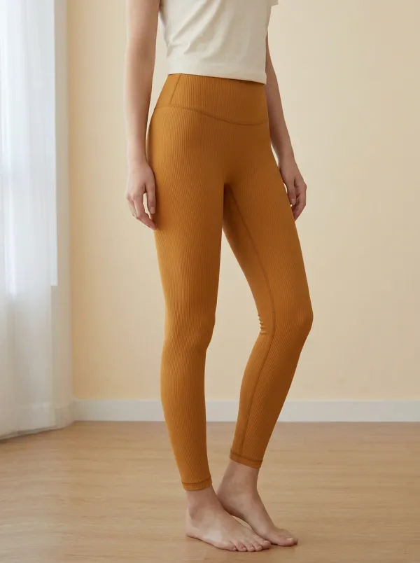 Women's Ribbed High-Waisted Yoga Pants