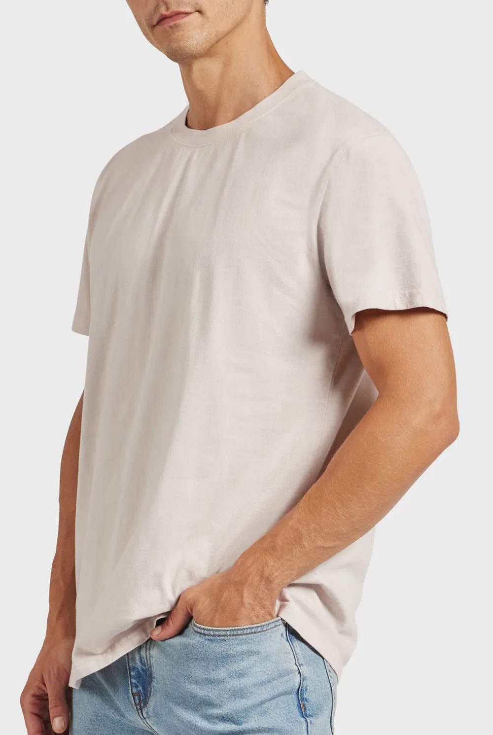 Blue Short Sleeve Crew Neck Basic Tee