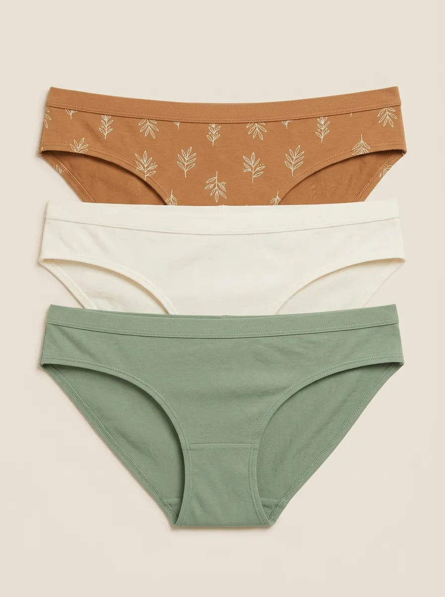 Comfort Botanical Leaf-Pattern Panty Set
