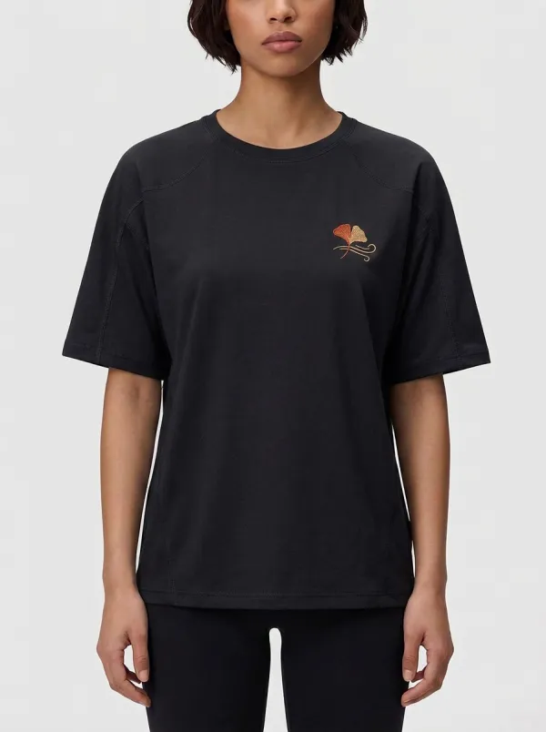 Women's Ginkgo Embroidered Raglan Crewneck T-Shirt