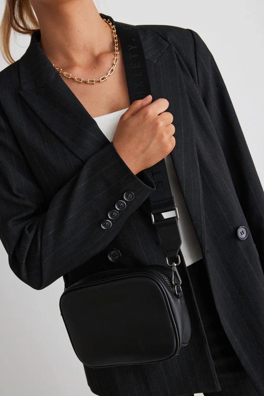 Black Structured Short - Sleeve Blazer
