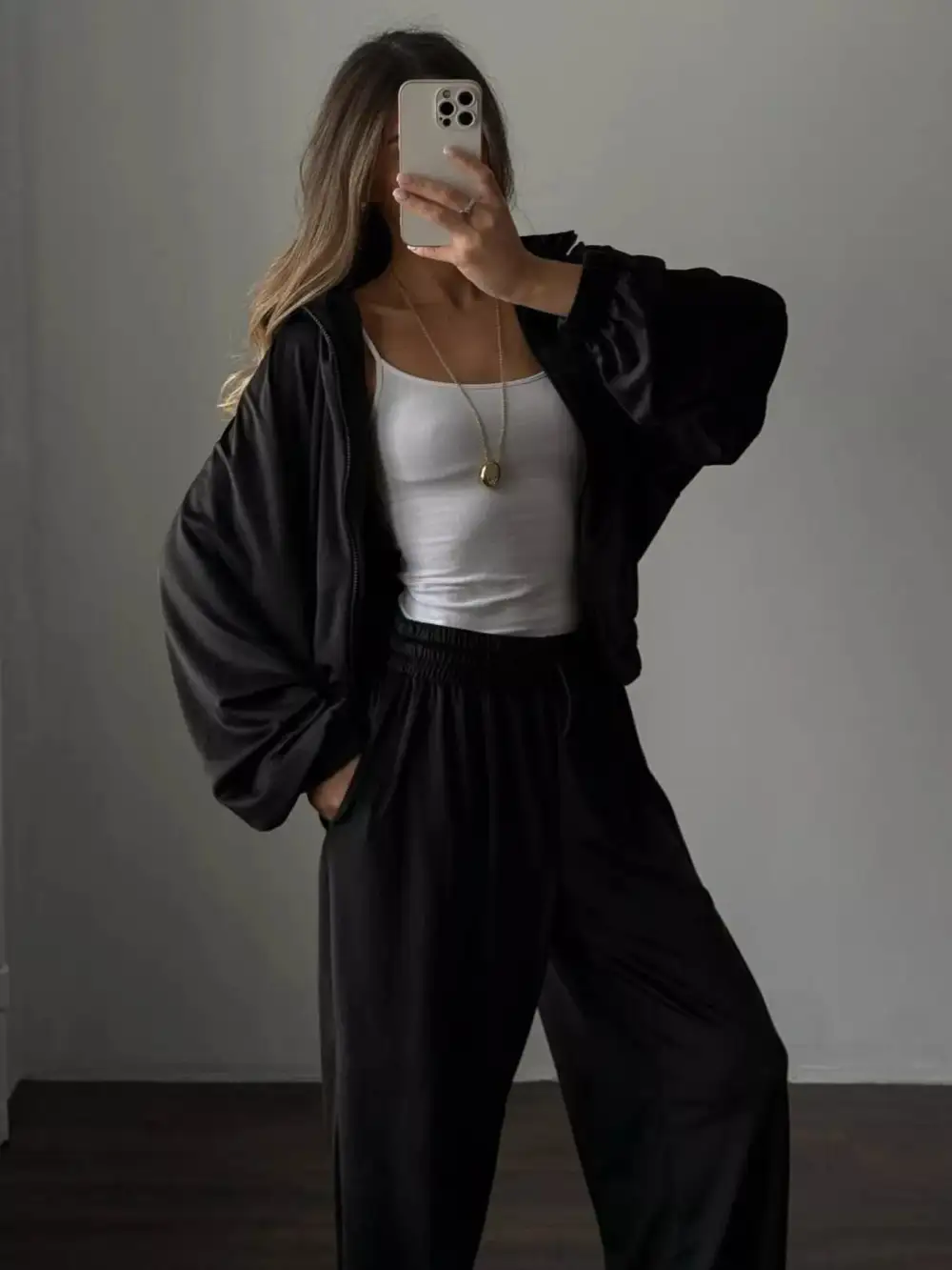 Zip Up Long Sleeve Outerwear and Pants Set