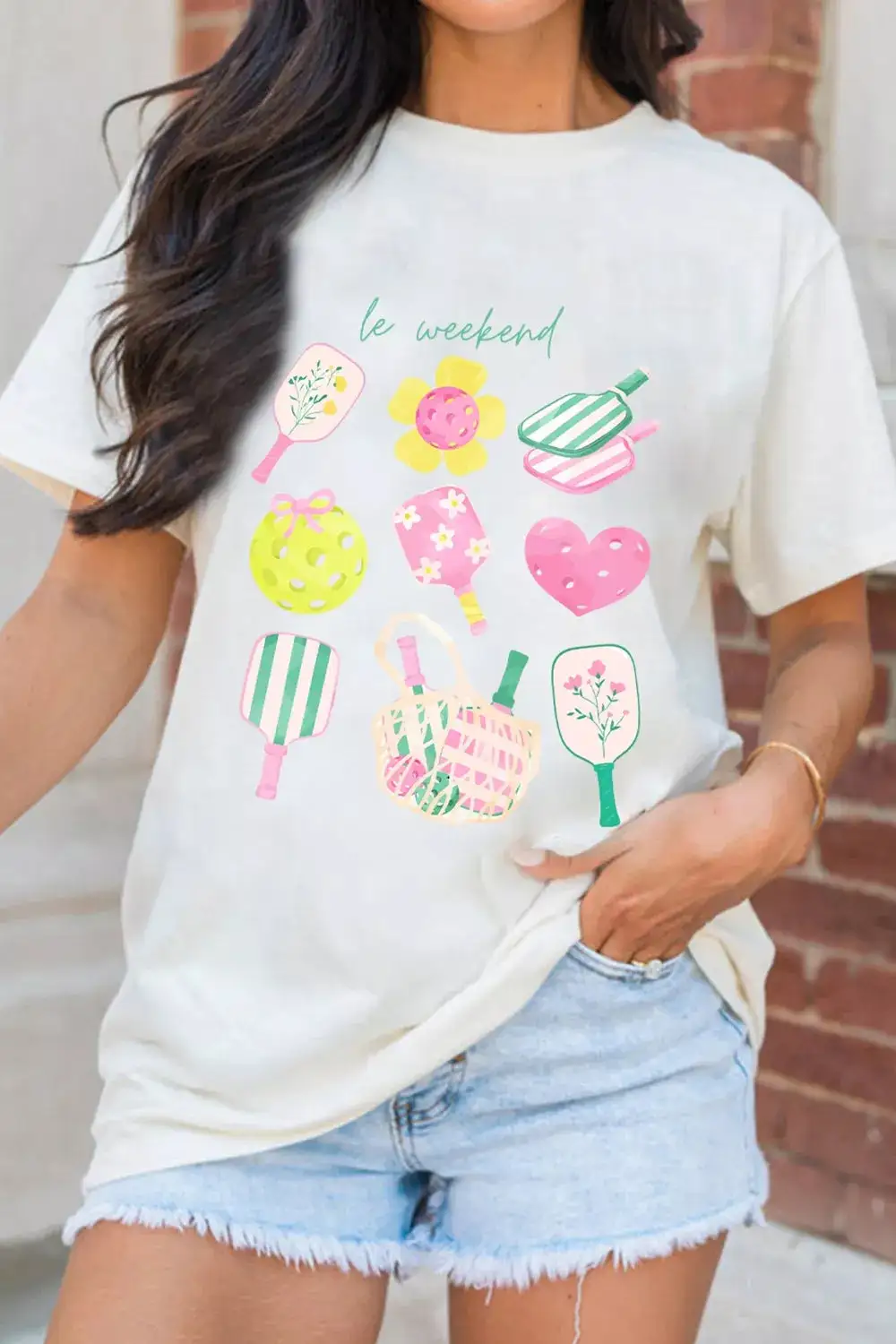 Graphic Round Neck Short Sleeve T Shirt