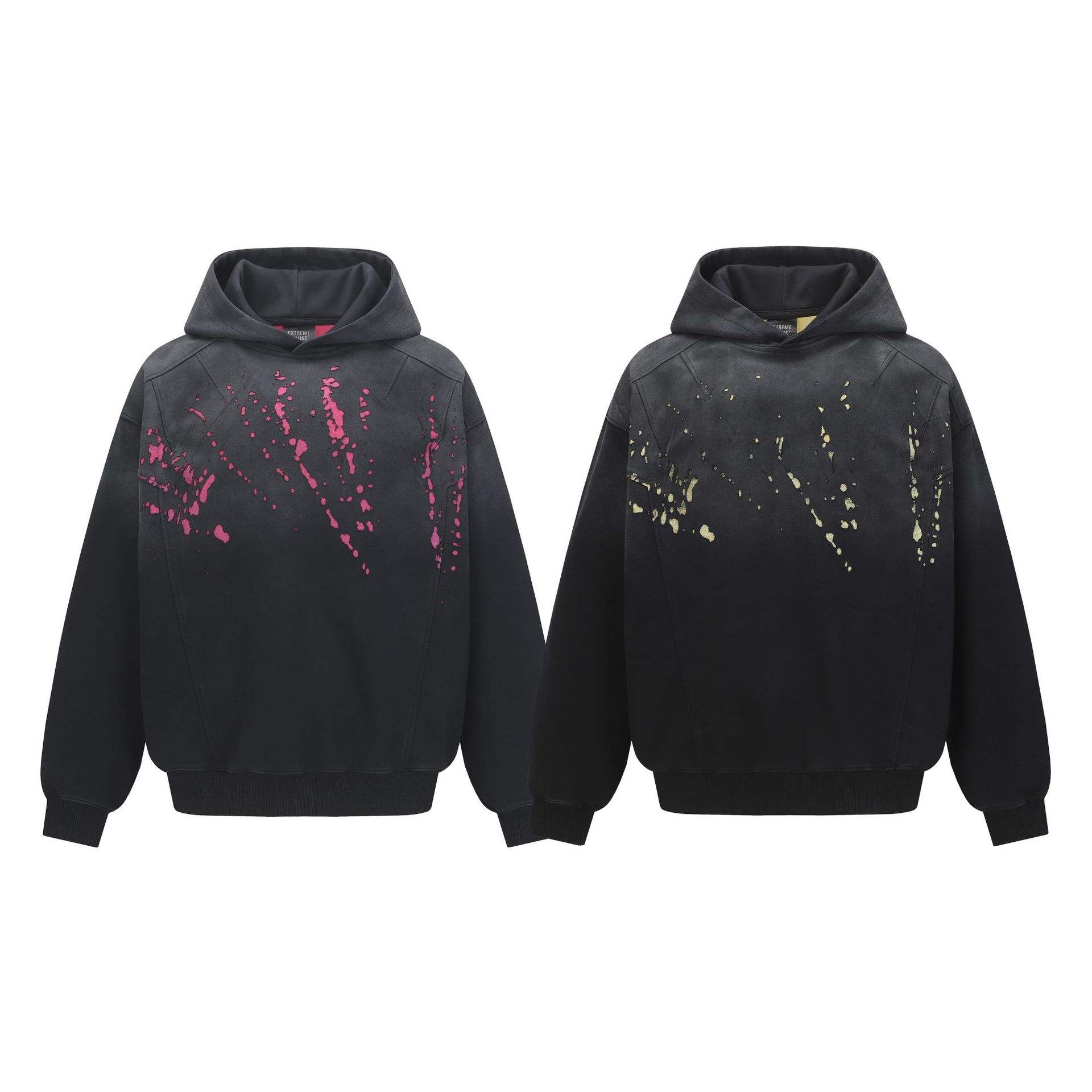 Distressed Heart Pattern Hoodie