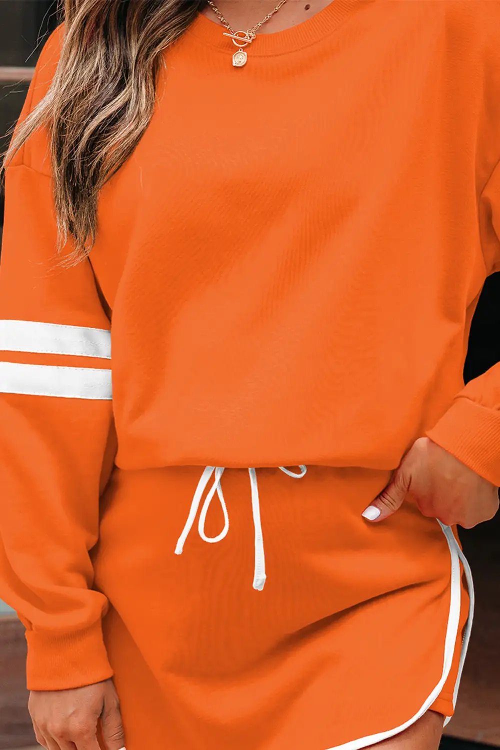 Curve Printed Varsity Detail Coordinated Set