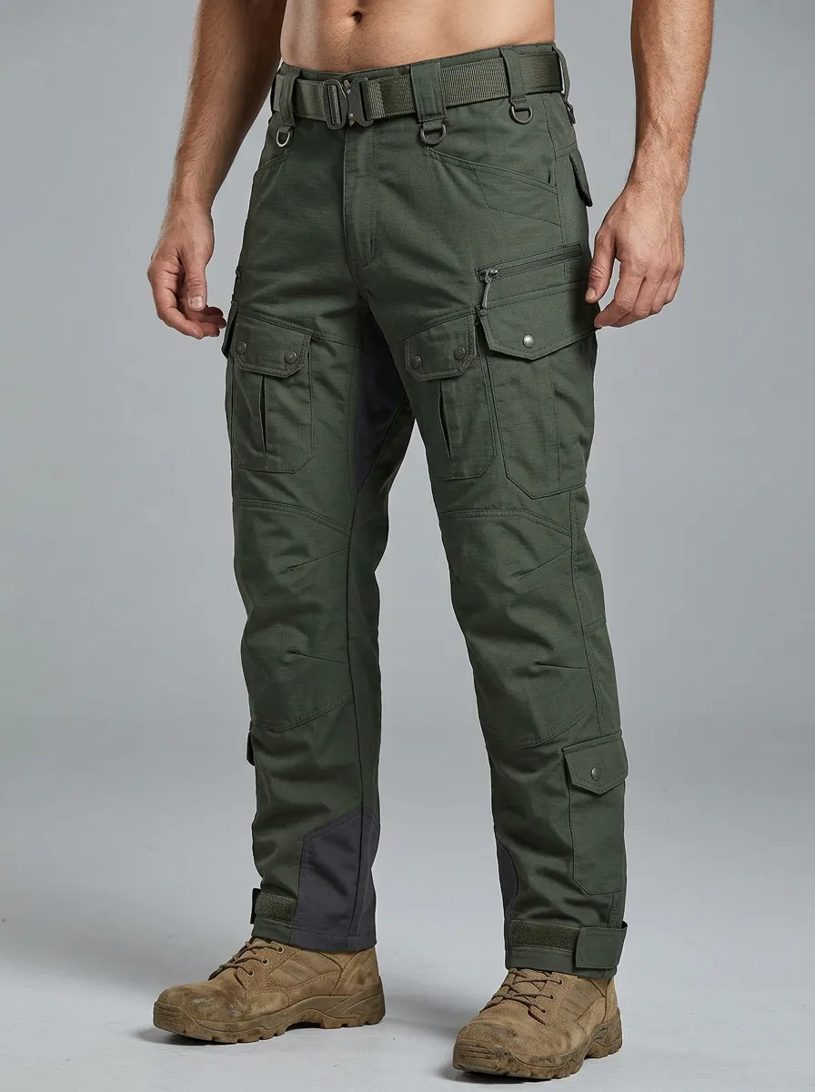Men's Hook-and-Loop Pocket Tactical Trousers