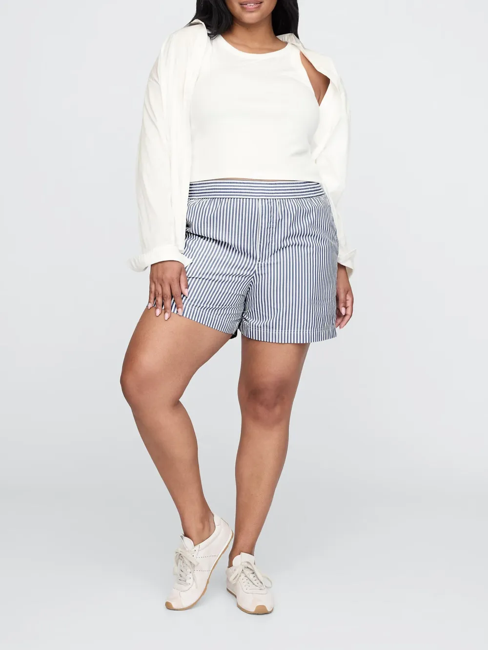 Fine Striped Pure Cotton Shorts