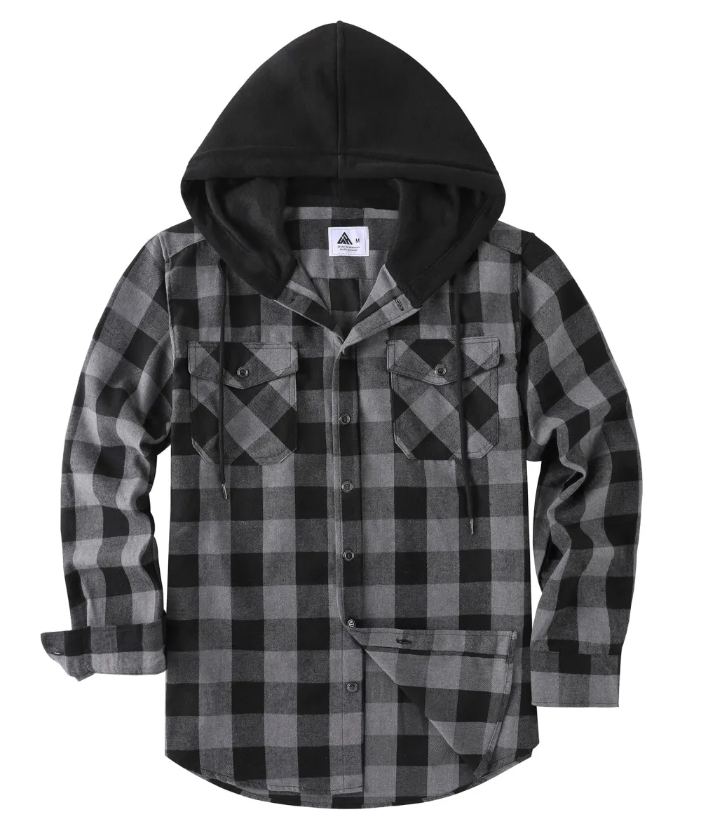 Men Plaid Long Sleeve Flannel Jacket