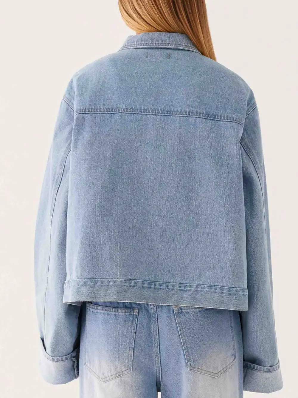 Button Down Cropped Oversized Jacket