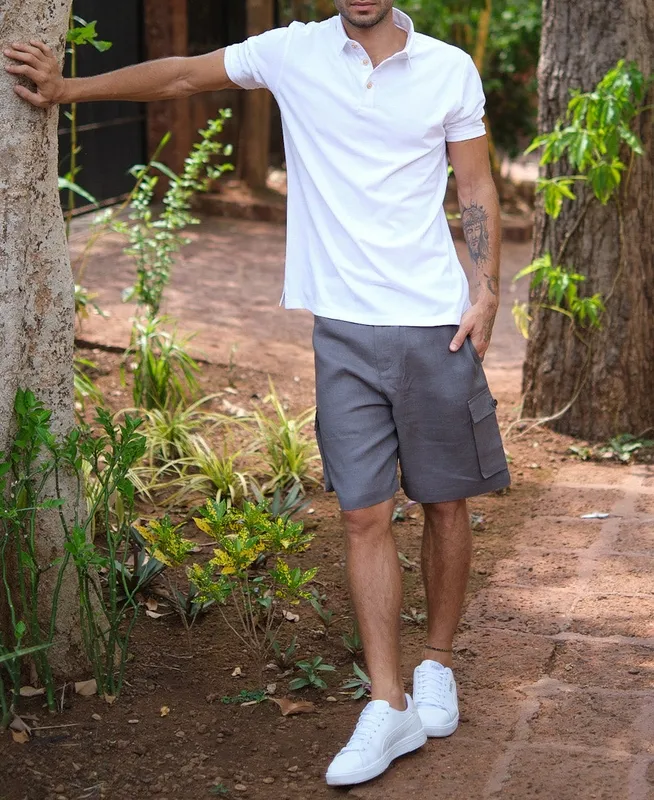 White Cotton Jersey Polo Shirt
