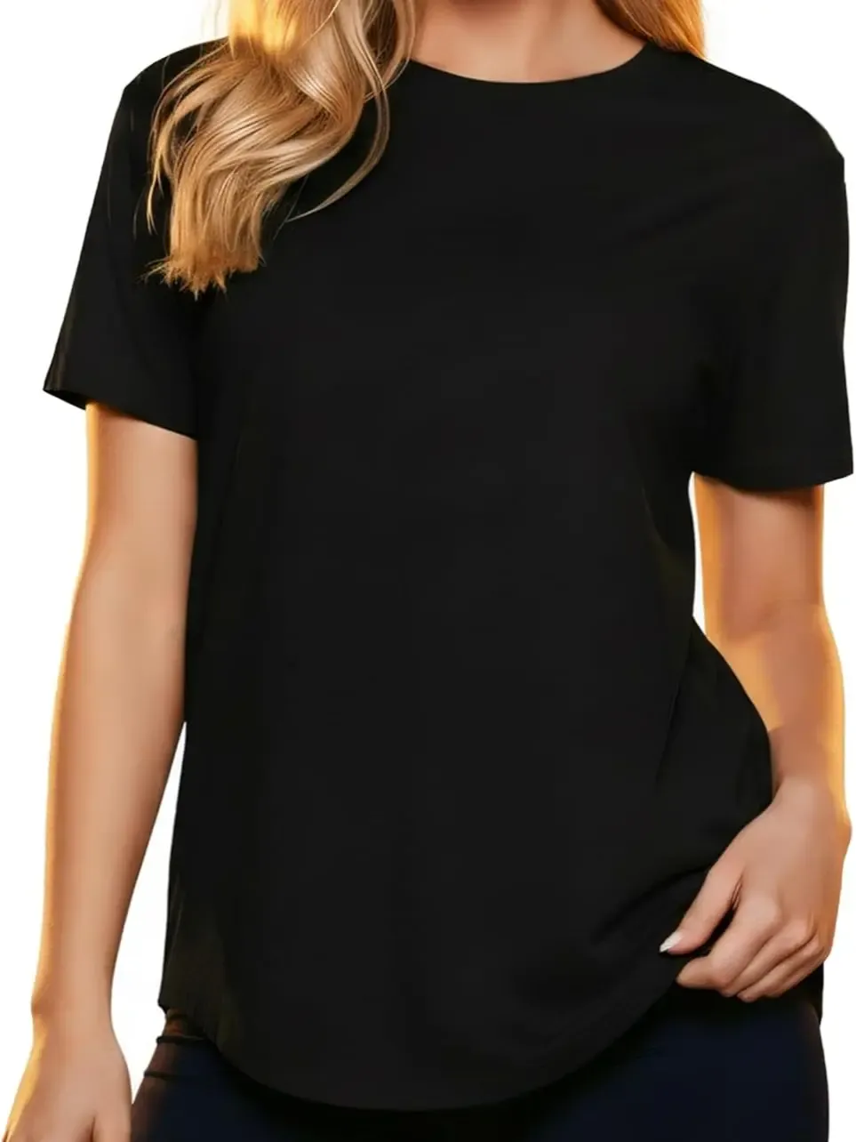 🔥 Women's Solid Color Crew Neck T-Shirt | Casual Loose Fit Basic Tee