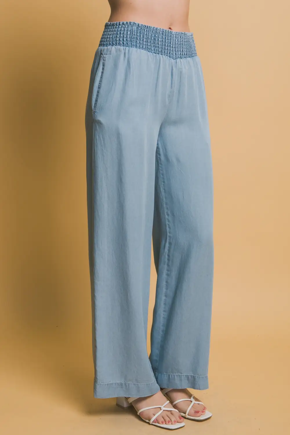 High Rise Smocked Pants