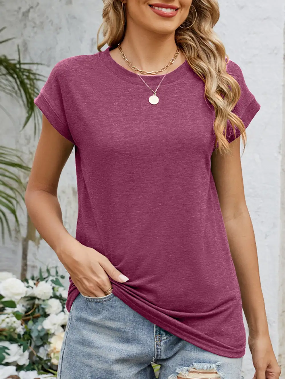 Easy Fit Loose Crew Neck Short Sleeve Tee
