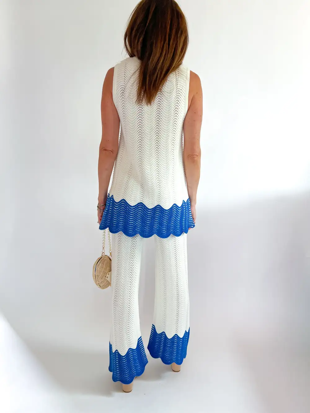 Knit Button Front Top And Pants Set
