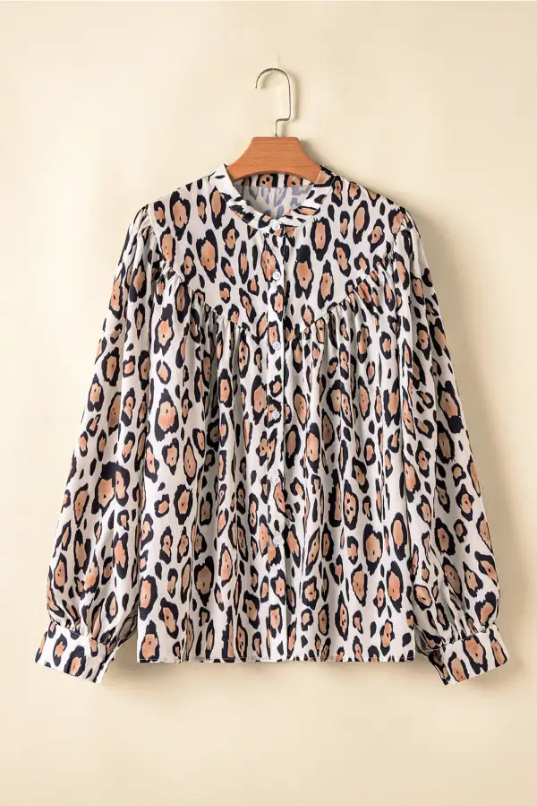 Leopard Print Loose Fit Blouse