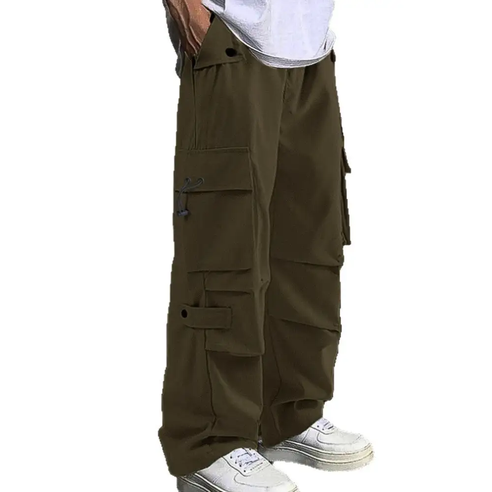 Men's Baggy Cargo Pants Pockets Waistband