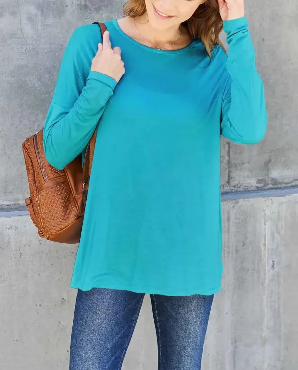 Round Neck Dropped Shoulder T-Shirt
