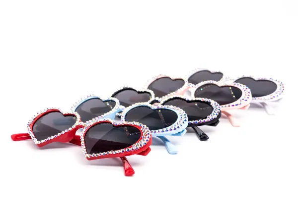 12-Pack Heart Dark Lens Assorted Sunglasses