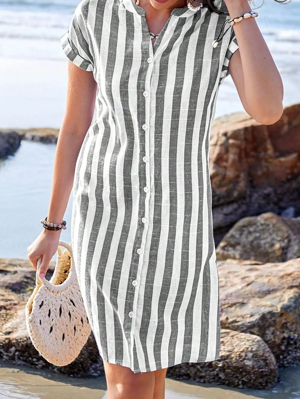 Striped Relaxed Button Shirt