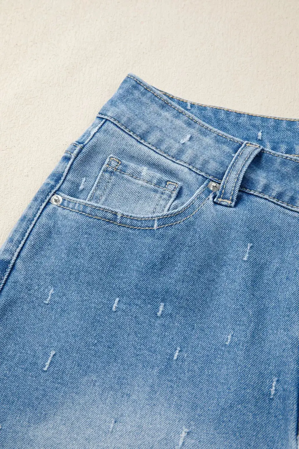 Raw Hem Distressed Denim Jeans