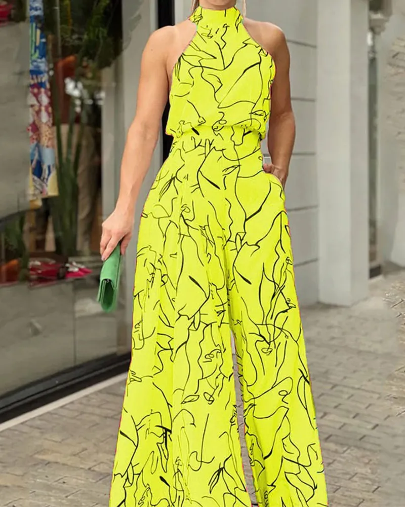 Wide Leg Satin Jumpsuit