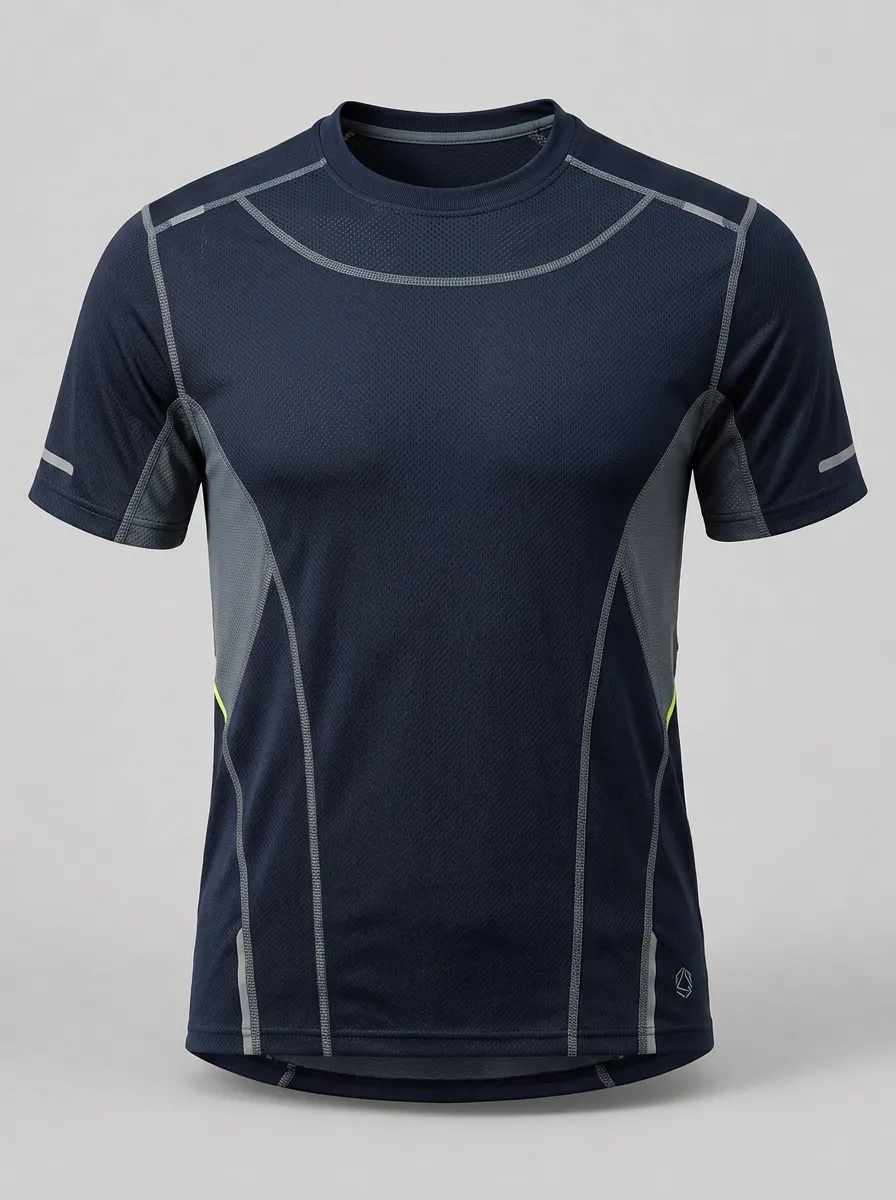 Men's Athletic Sports Breathable Mesh Paneled T-shirt