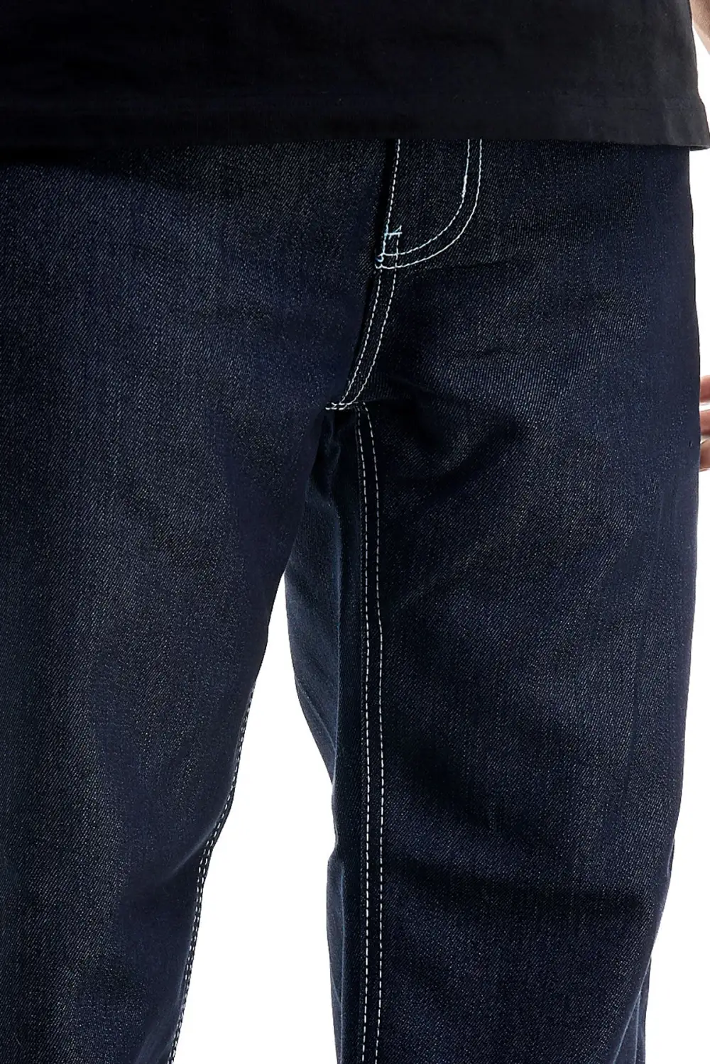 Men's Streetwear Raw Hem Stretch Relaxed Jeans