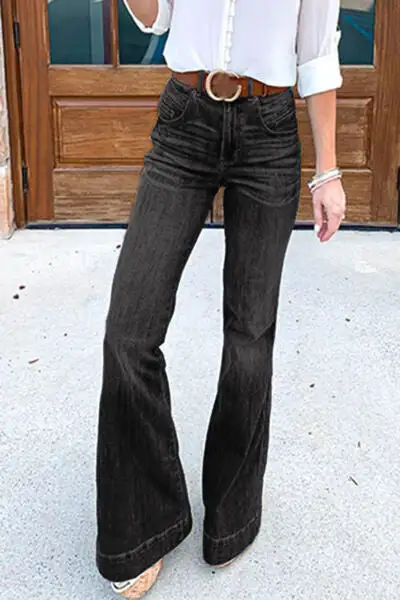 Flared Jeans Pocket Plus Denim