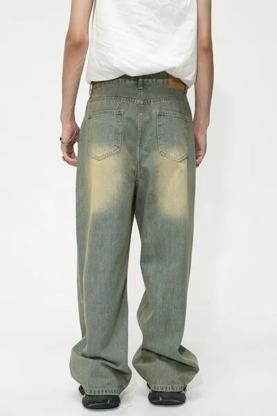 Weekend Washed Pocketed Stretch Straight Leg Jeans