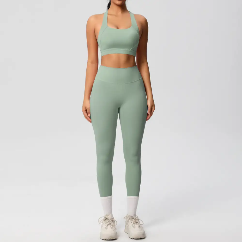 Backless High-Waist Two-Piece Activewear Active Set