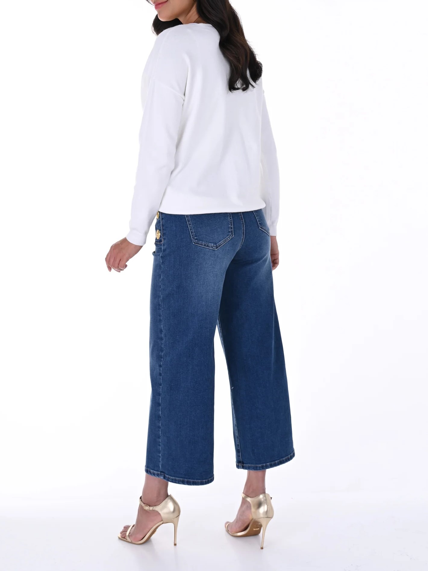 Blue Denim Jeans with Bottom Detail