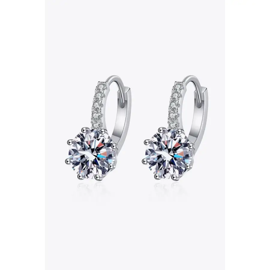 Textured Moissanite Sterling Silver Earrings