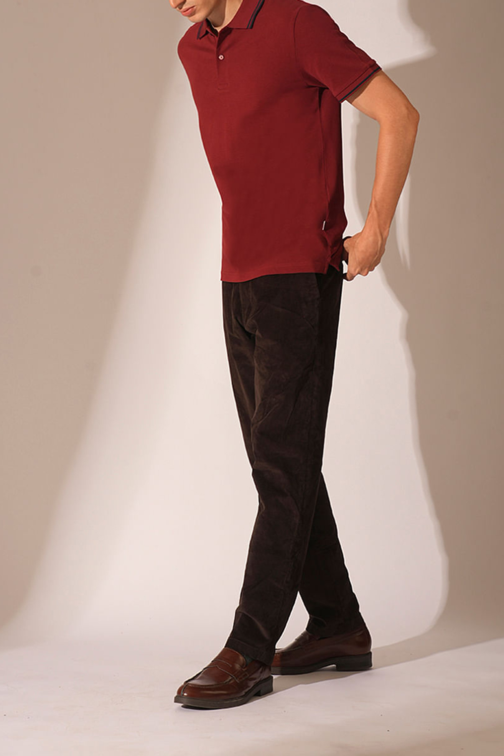 Red Embroidered Organic Cotton Polo