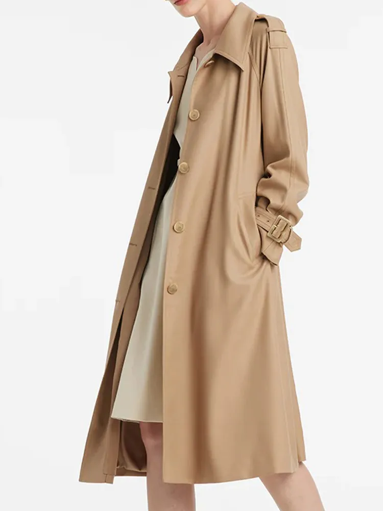 Wool Lapel Women Trench Coat