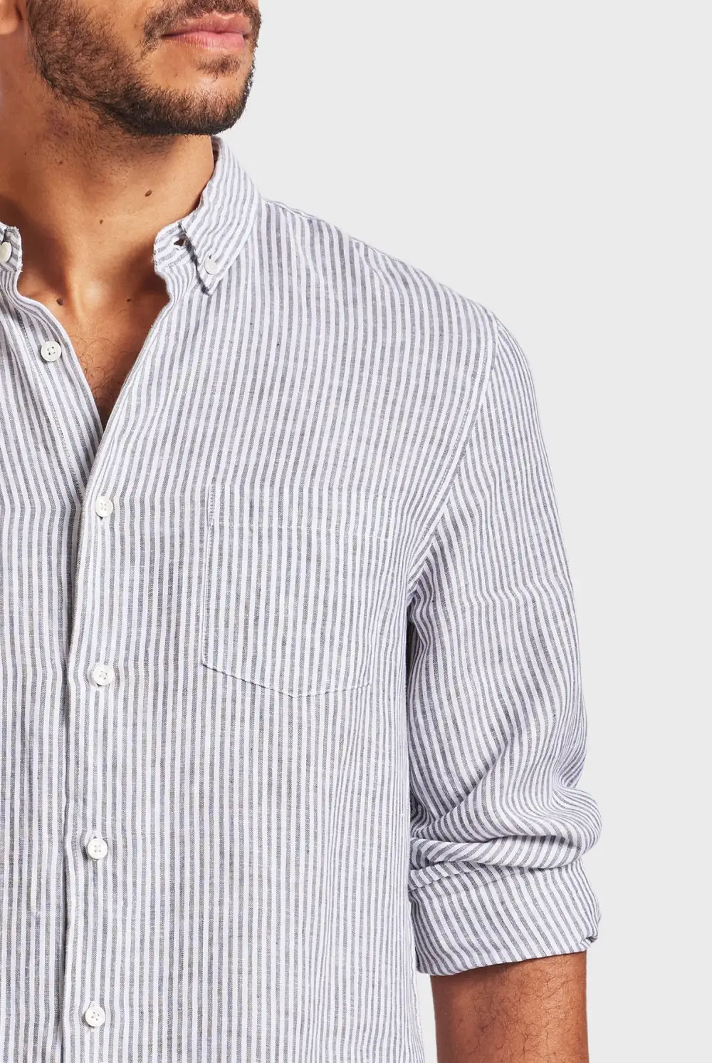 Striped Linen Long Sleeve Shirt