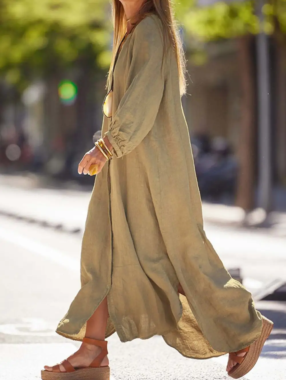 Clean Line Long-Sleeved Cardigan Dress