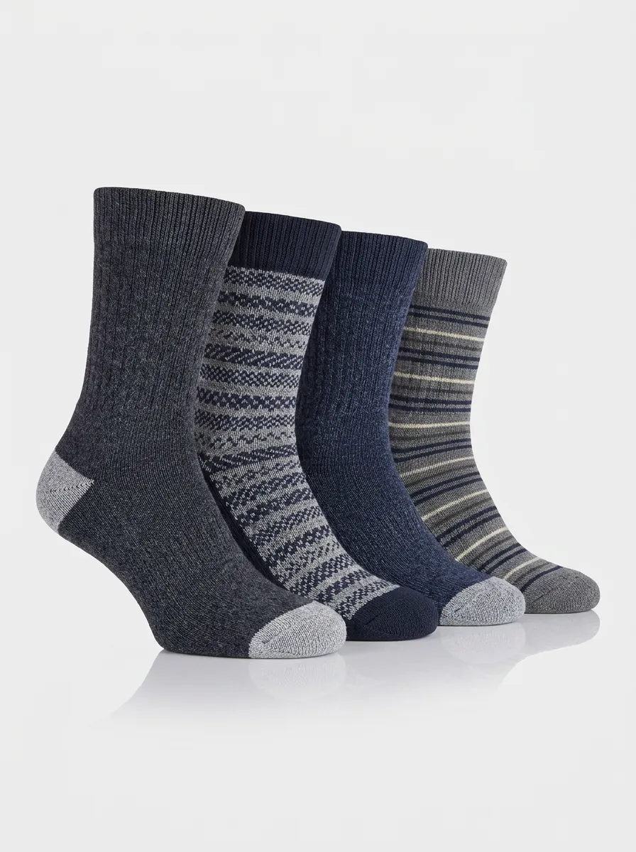 Men's Comfort-Style Four Pair Socks