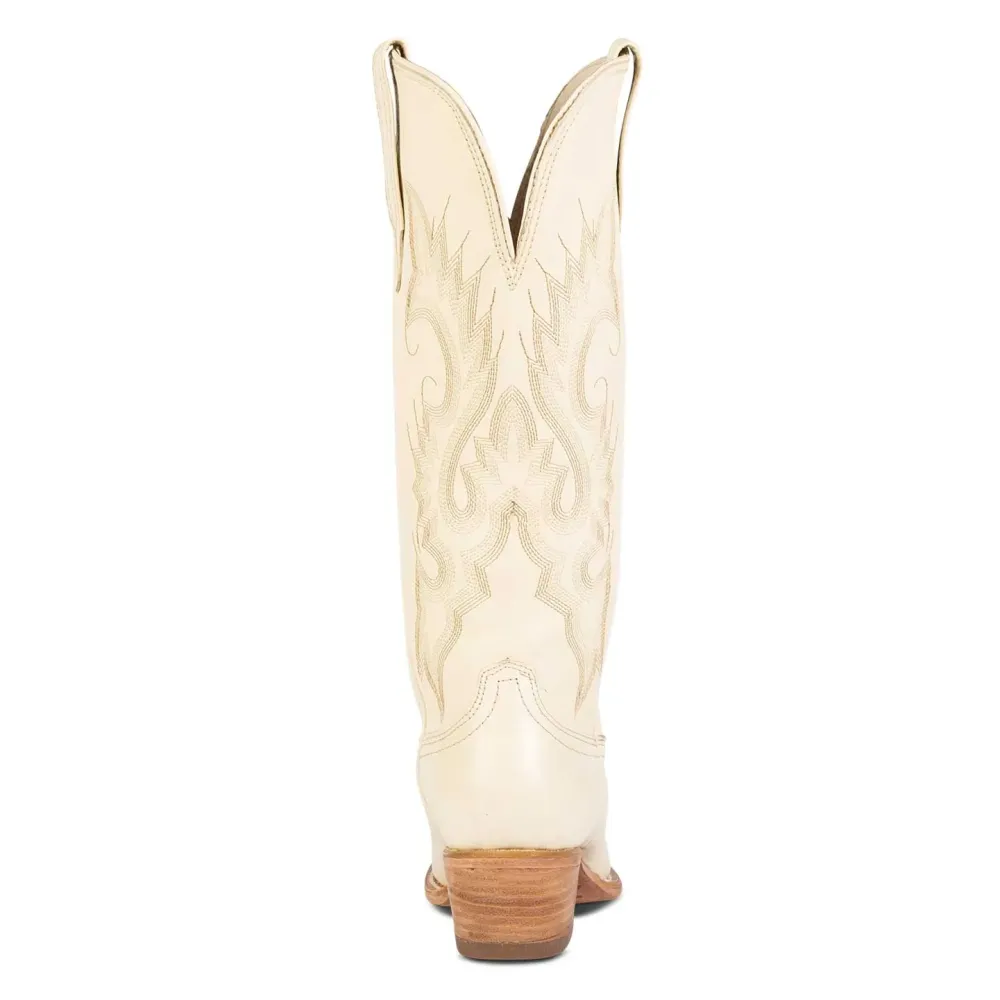 Modern Faux-Leather Embroidered Snip-Toe Chunky-Heel Knee-High Boots