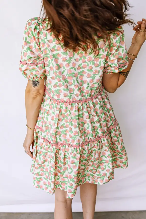 Print Tiered Mini Dress