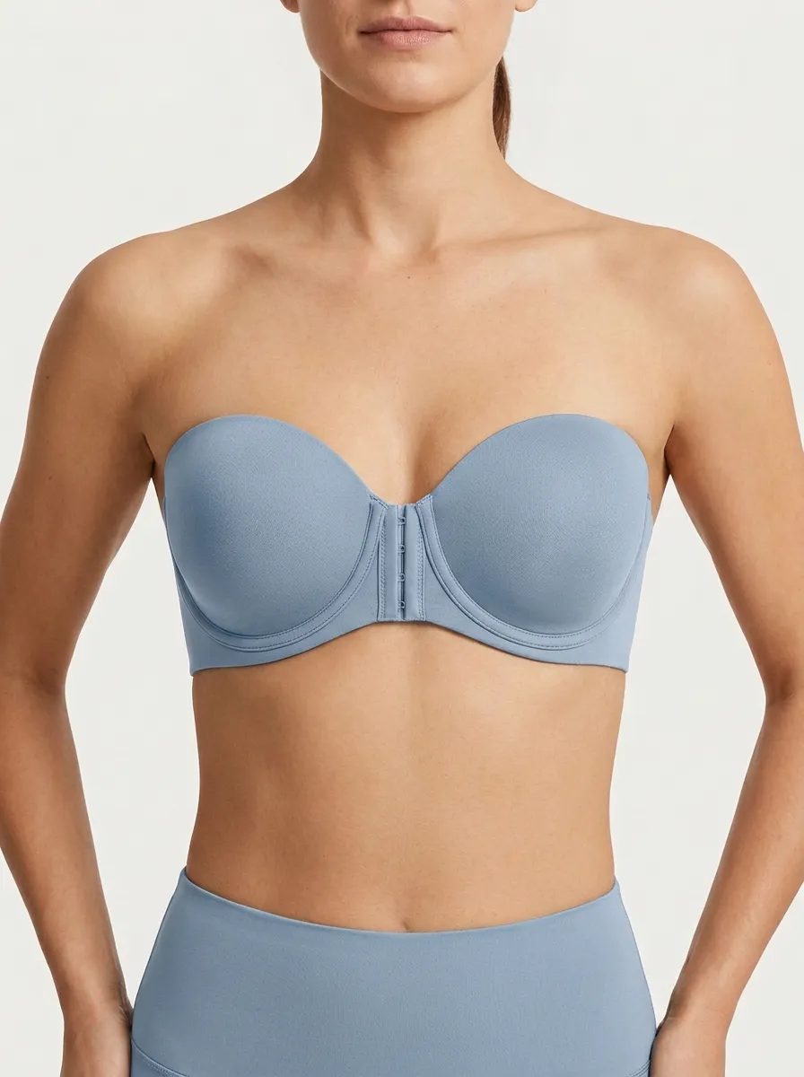 Women's Contoured-Cup Front-Closure Strapless Bra