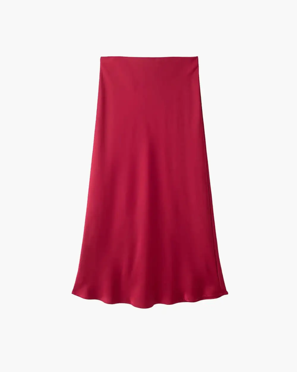 Simple Lace Satin High Waist Skirt