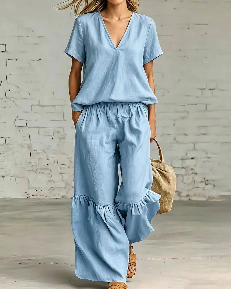 Linen-Blend Two-Piece Set