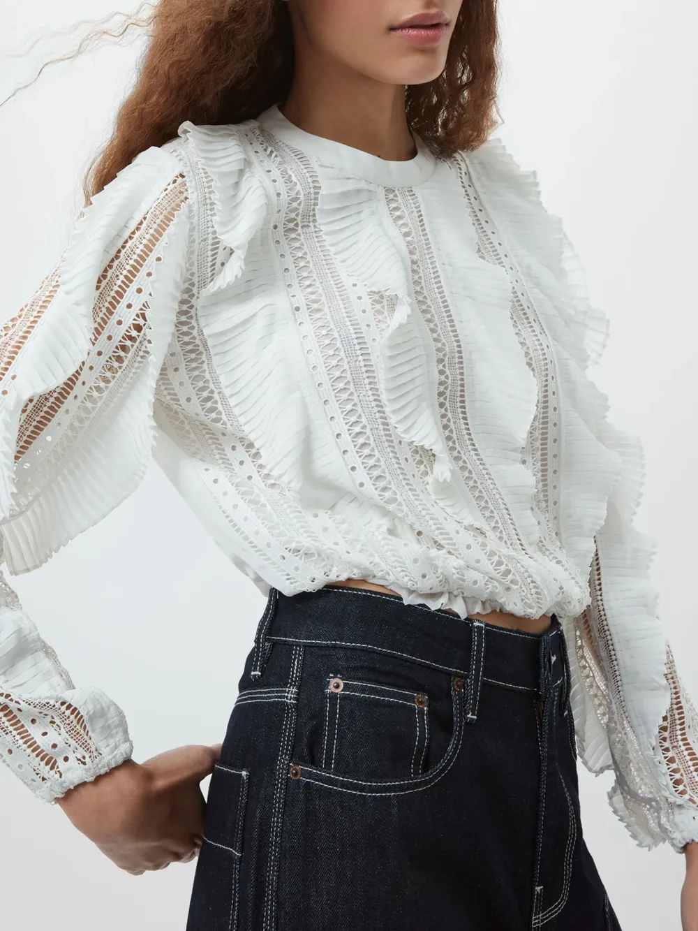 Cotton Sweat-Wicking Art Ruffled Shirt