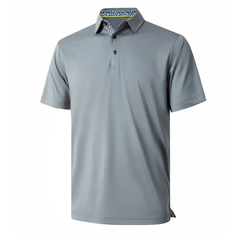 Mens Casual Dry Fit Performance Designed Collared Golf Polo Shirts for Men Plus Size Tops