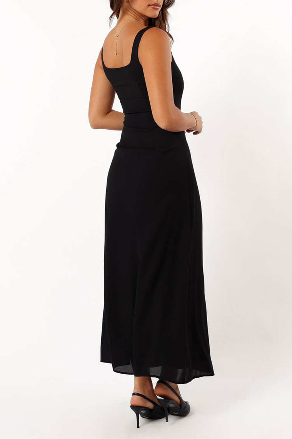 SLEEVELESS SLIT MAXI DRESS