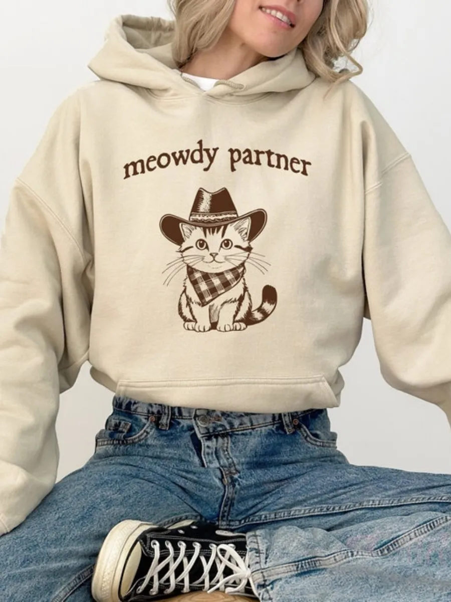 Western Cat Graphic Hoodie